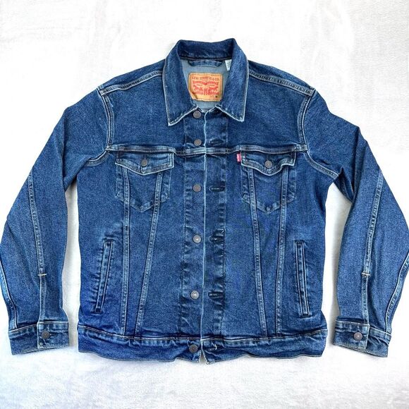 Levi's Jean Jacket Mens Medium Blue Wash Classic Denim Trucker 72334-0322 - Picture 2 of 10